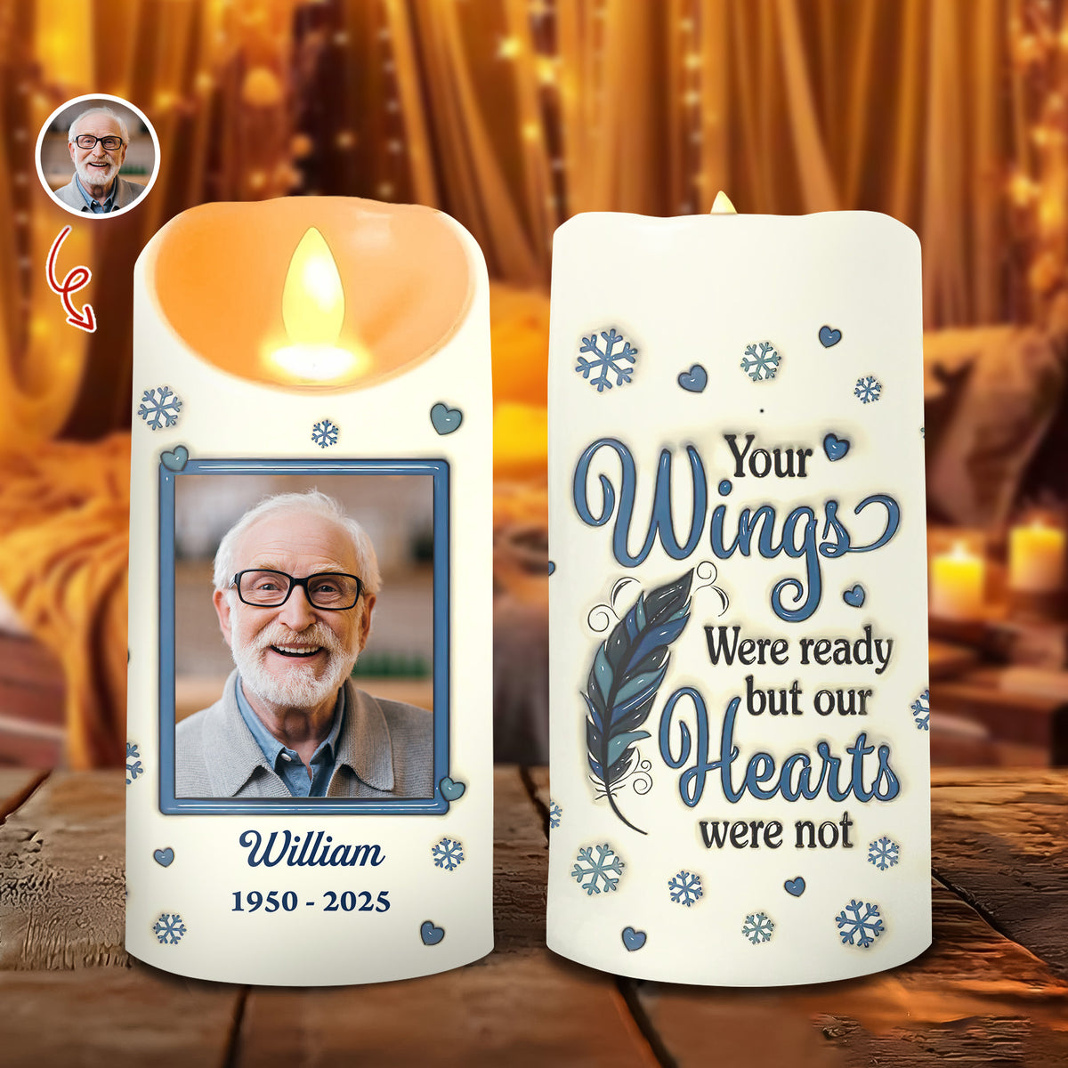 Custom Photo Gone But Never Forgotten - Personalized 3D Inflated Effect LED Candle LM32 895009
