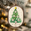 Custom Family Name Christmas Tree 2 Layers Wooden Ornament LM32 897345