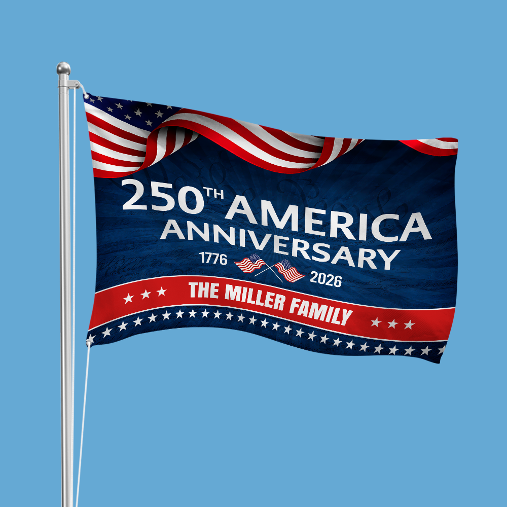 Custom Family Name 250th Anniversary 1776-2026 America Banner House Flag HA75 920342