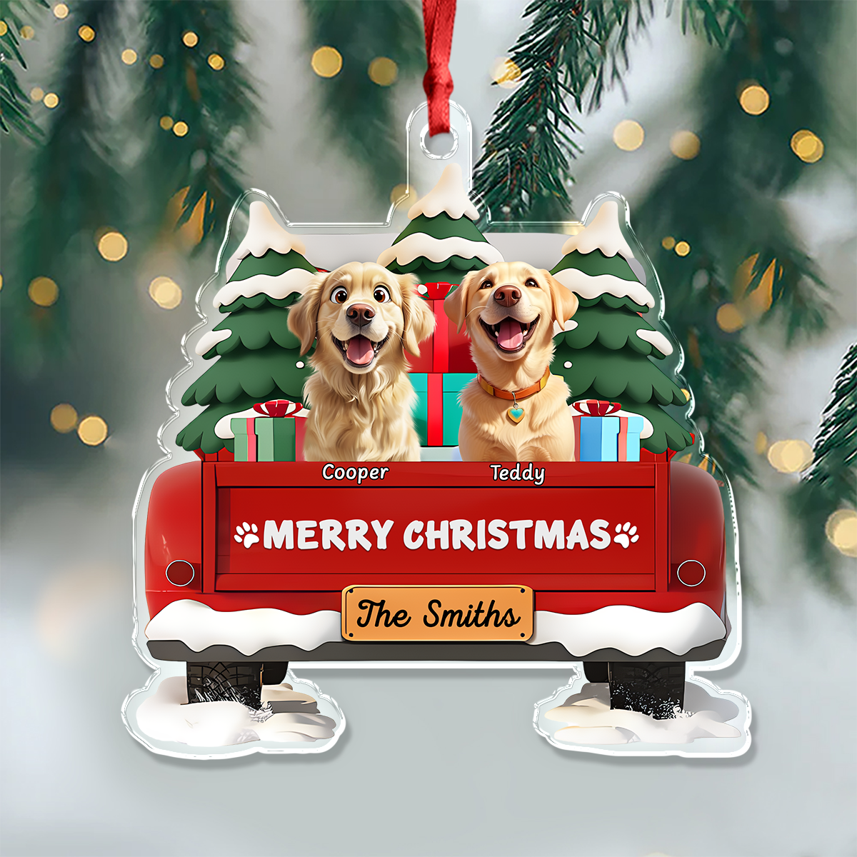 Personalized Merry Woofmas Acrylic Ornament Gifts For Dog Lovers LM32 897251