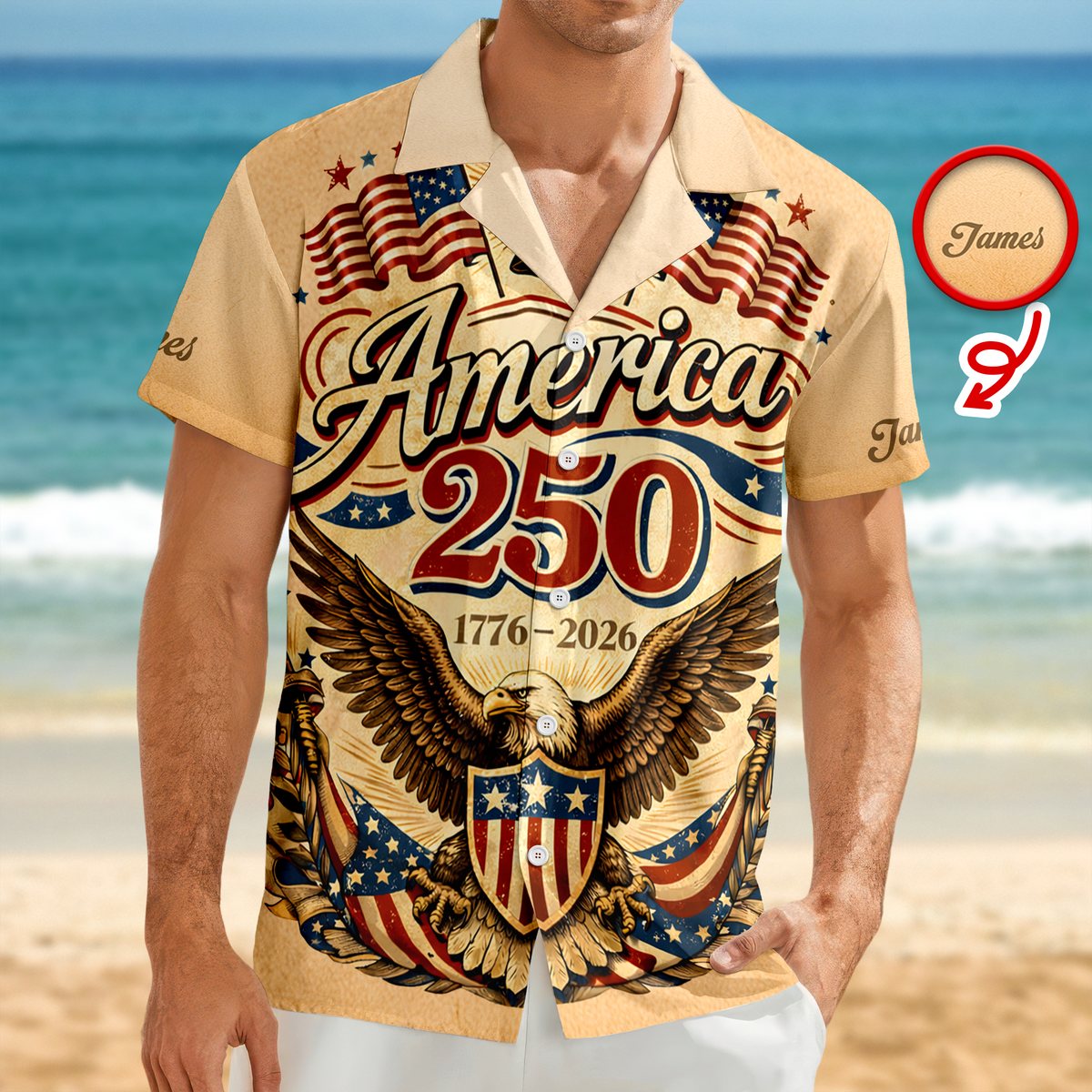 Custom Name USA 250th Anniversary 1776–2026 Eagle Hawaii Shirt TH10 169075