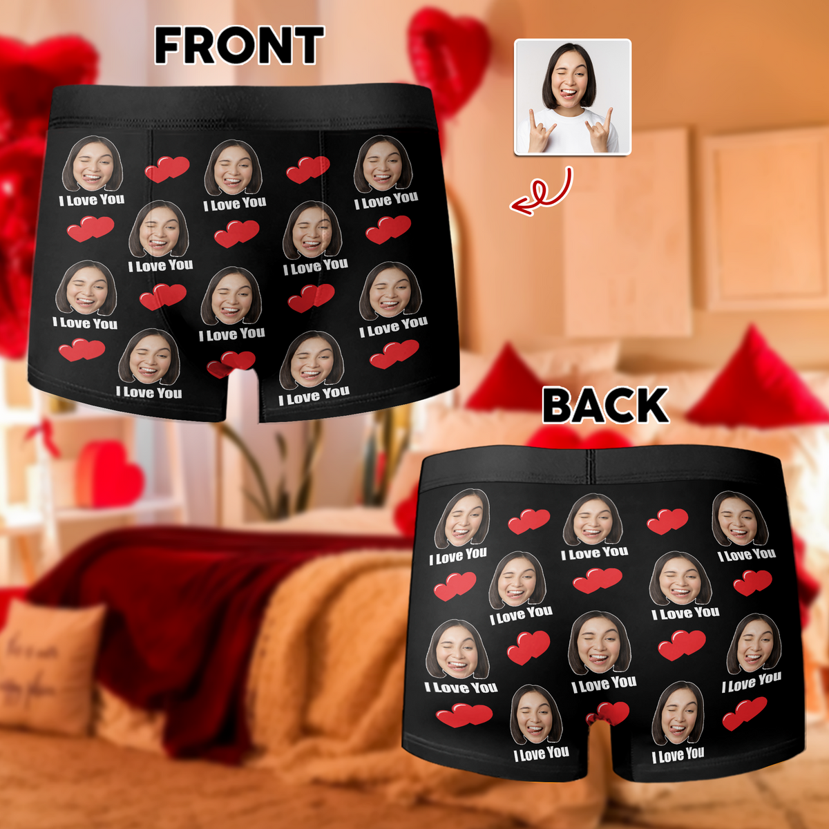 Custom Photo I Love You Men's Boxer Brief Funny Valentine Gift CH07 899300