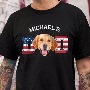 Custom Photo Dog - Dog's Dad US Flag Dark Shirt HA75 892422