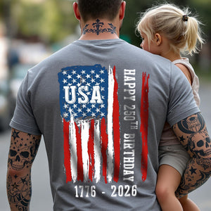 Happy 250th Birthday America Flag Back Side Dark Shirt LM32 895285