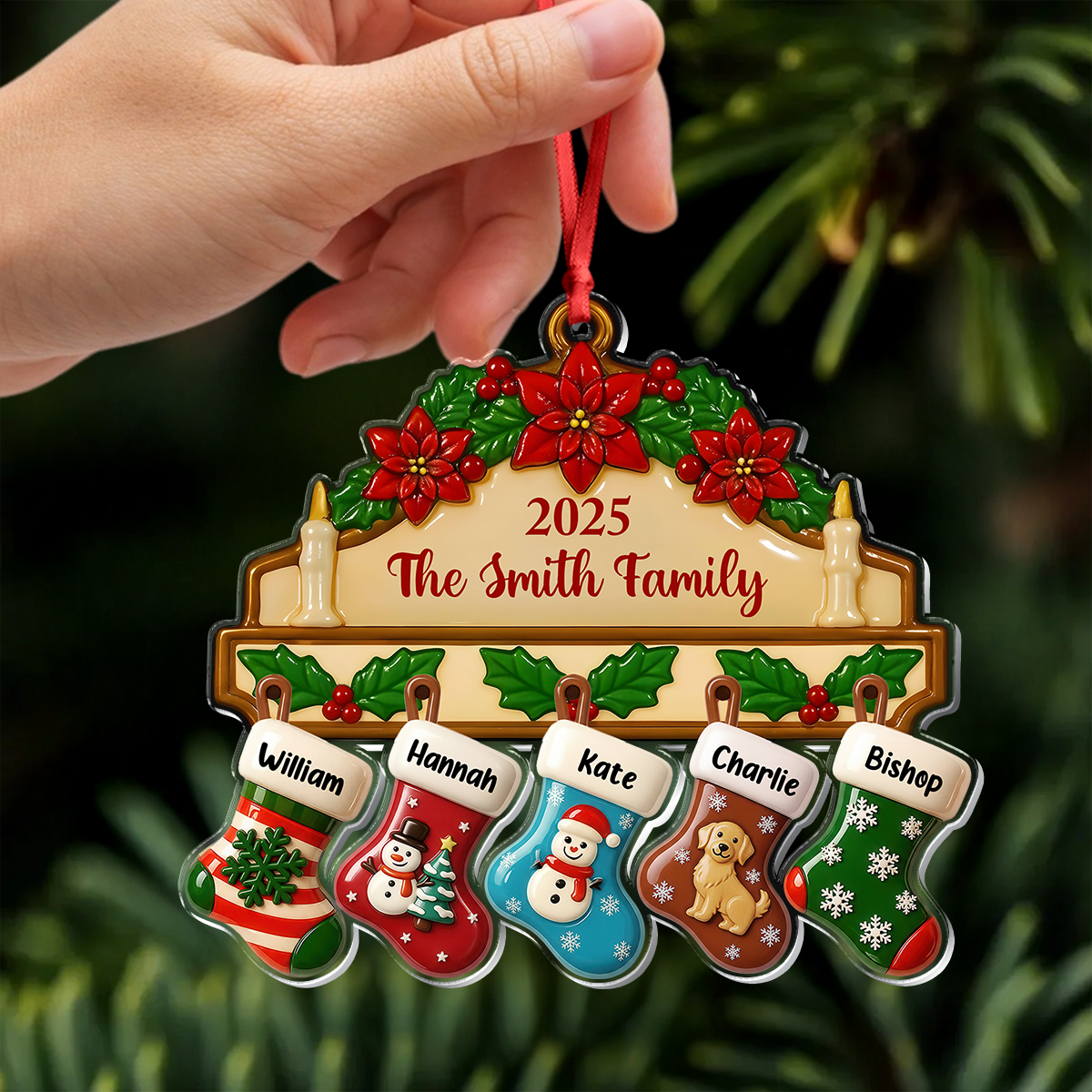 Custom Family Name Christmas Decor - Personalized Acrylic Ornament CH07 899494