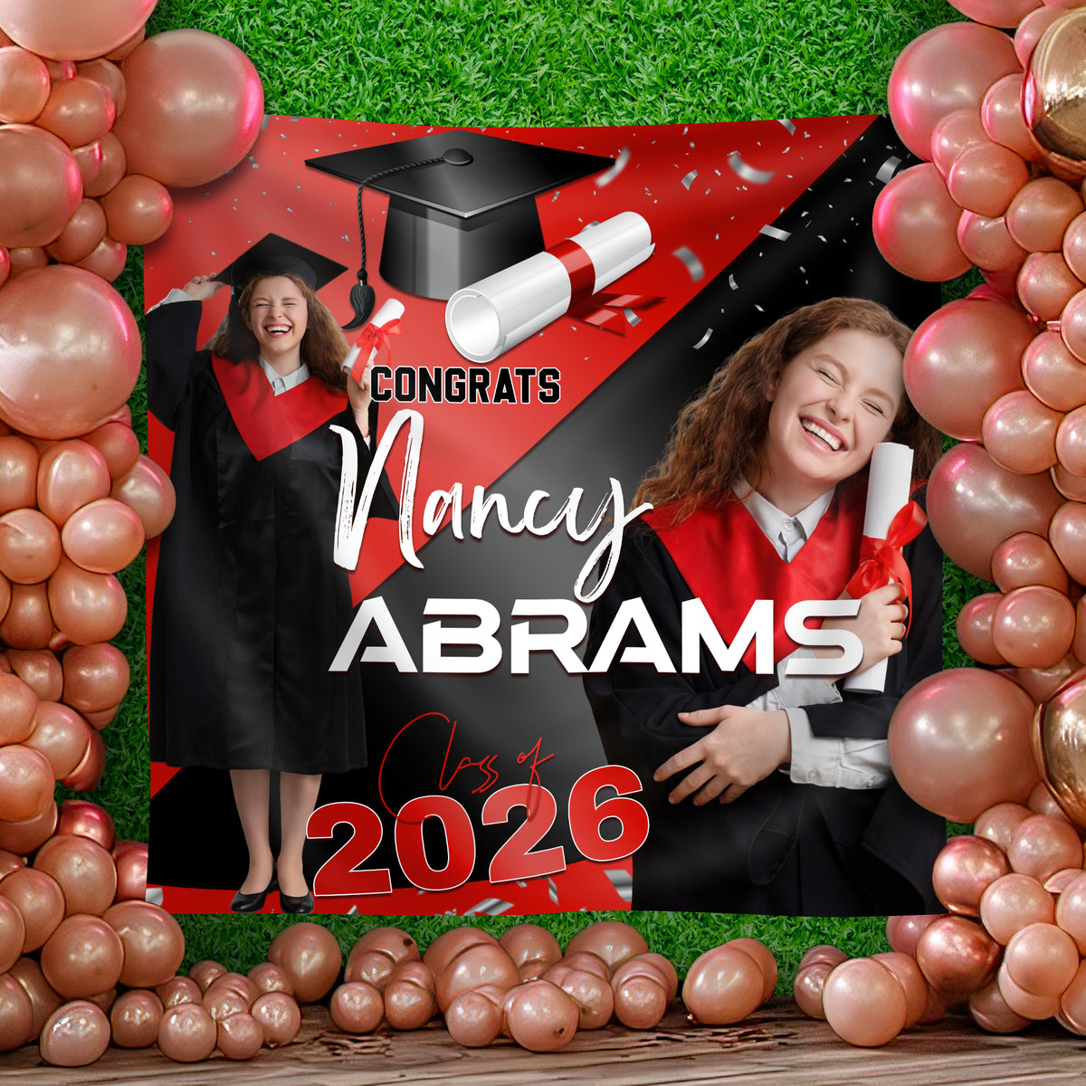 Personalized Class of 2026 Backdrop Senior Graduation Party Decoration LM32 899377