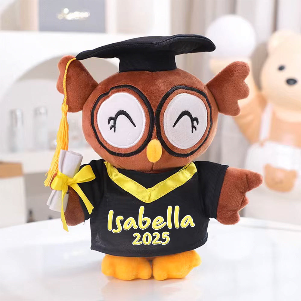 Personalized Graduation Gift Cute Owl Squint Eye Bear Plus LM32 893173