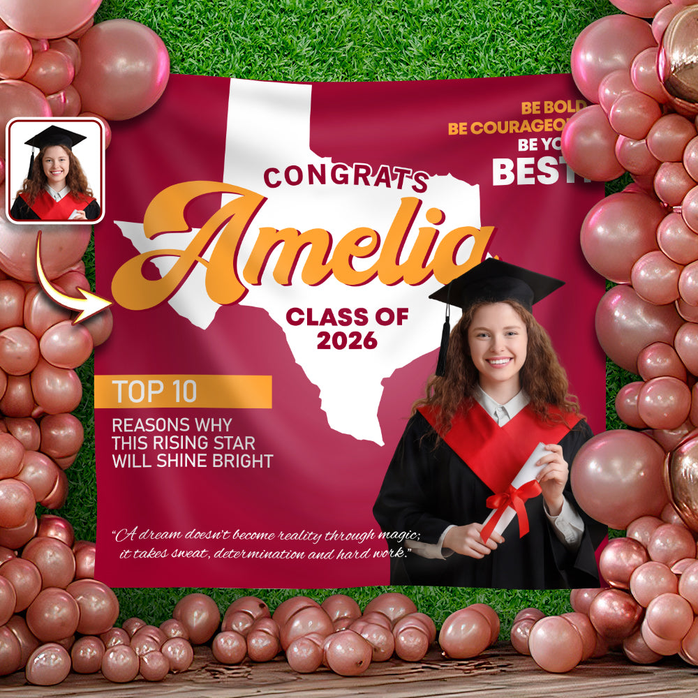 Custom Photo Graduation With US States Grad Of The Year 2026 Backdrop LM32 899217