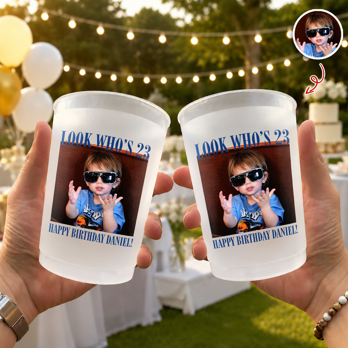 Custom Photo Happy Birthday Party Cup - Personalized Birthday Party Favor CH07 180216