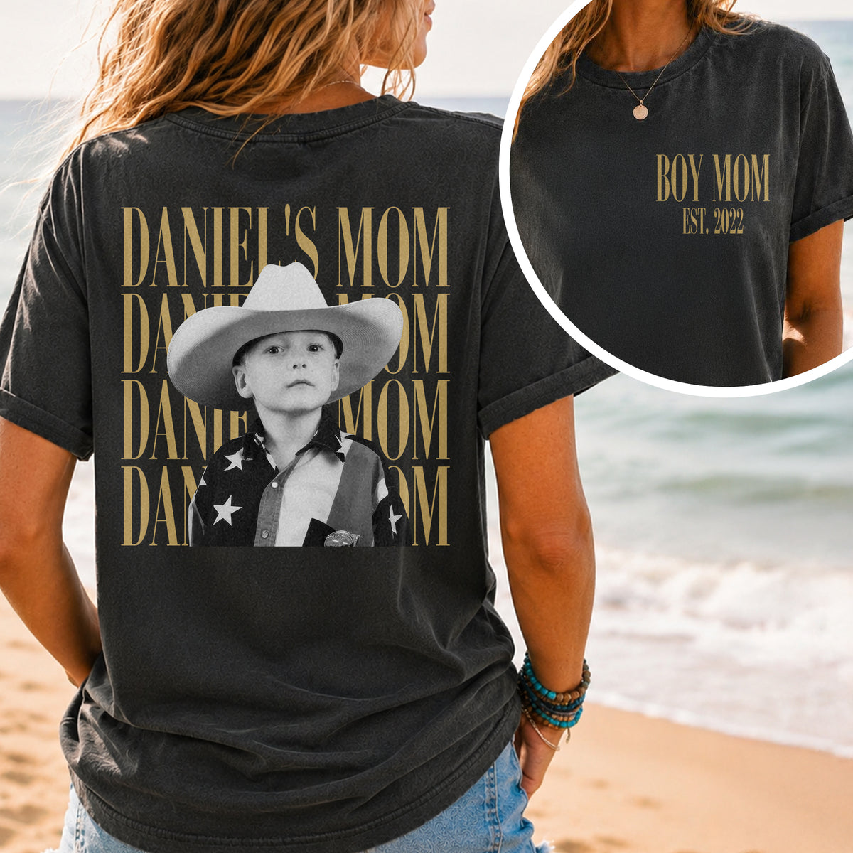 Personalized Vintage Photo Dad, Mom, Grandpa, Grandma Family Front & Back Dark Shirt HA75 921572