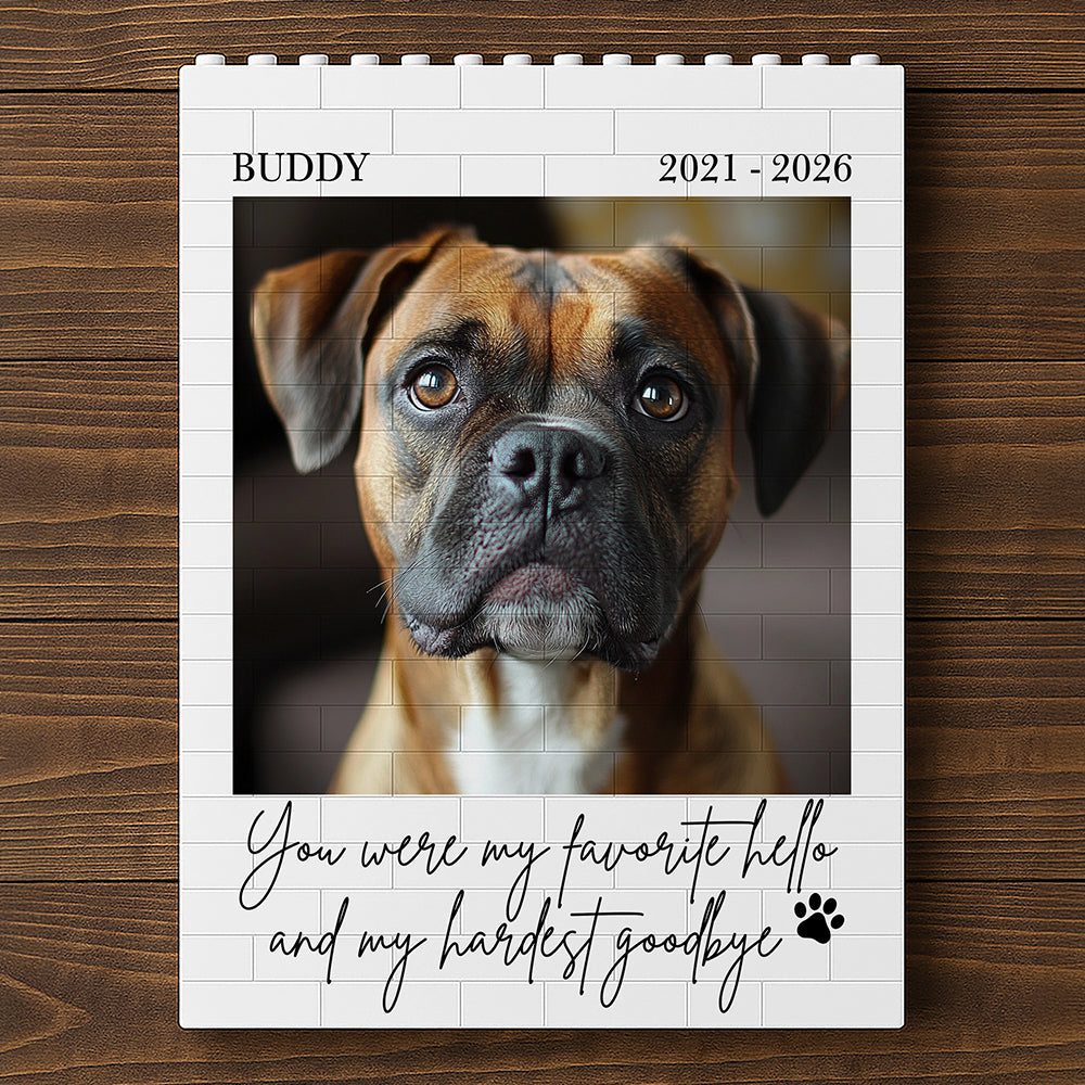 Custom Dog Photo Memorial Building Brick Blocks Gift For Dog Lover CH07 180500