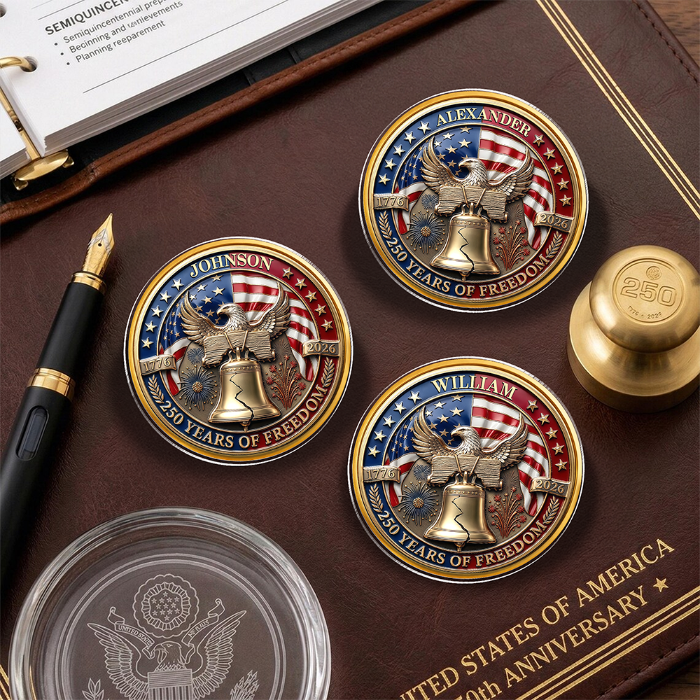 Custom Name American 250 Years Of Freedom Anniversary 1776-2026 Eagle Lapel Pin LM32 899567
