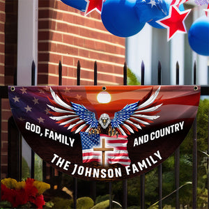 Custom Family Name God Family And Country America Pleated Fan Flag TH10 896437