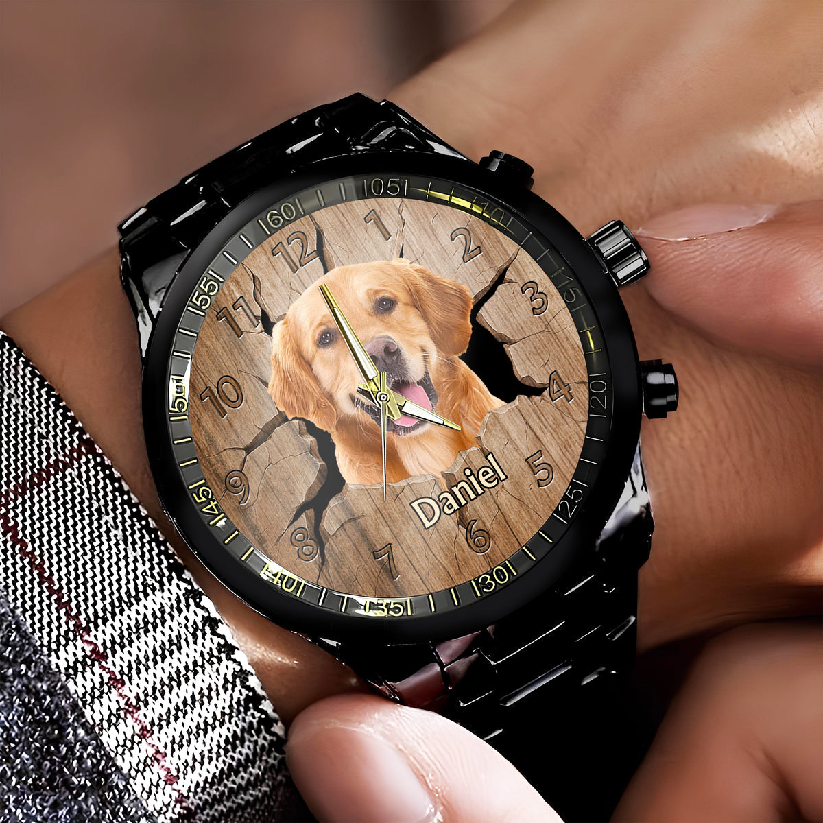 Custom Dog Photo 3D Inflated Men's Watch Gift For Dog Dad HO82 893760