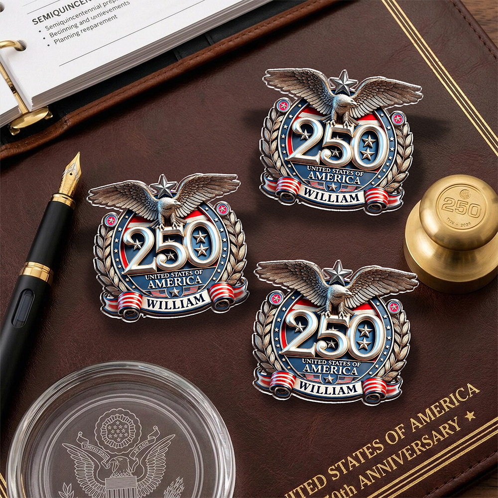 Personalized USA Eagles 250th Anniversary Semiquincentennial 1776-2026 Acrylic Pin HA75 920942