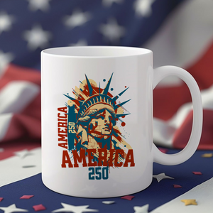 America 250 USA Freedom Liberty America 250 Anniversary White Mug HO82 894562