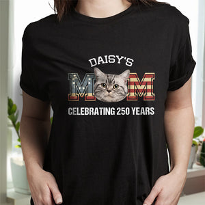 Custom Photo Dog Cat Dad Mom Celebrating 250 Years Dark Shirt HO82 900328
