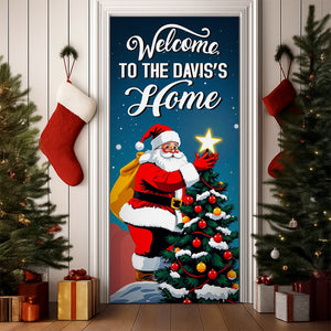Custom Santa Background Welcome To My Home Decoration Door Cover LM32 895655