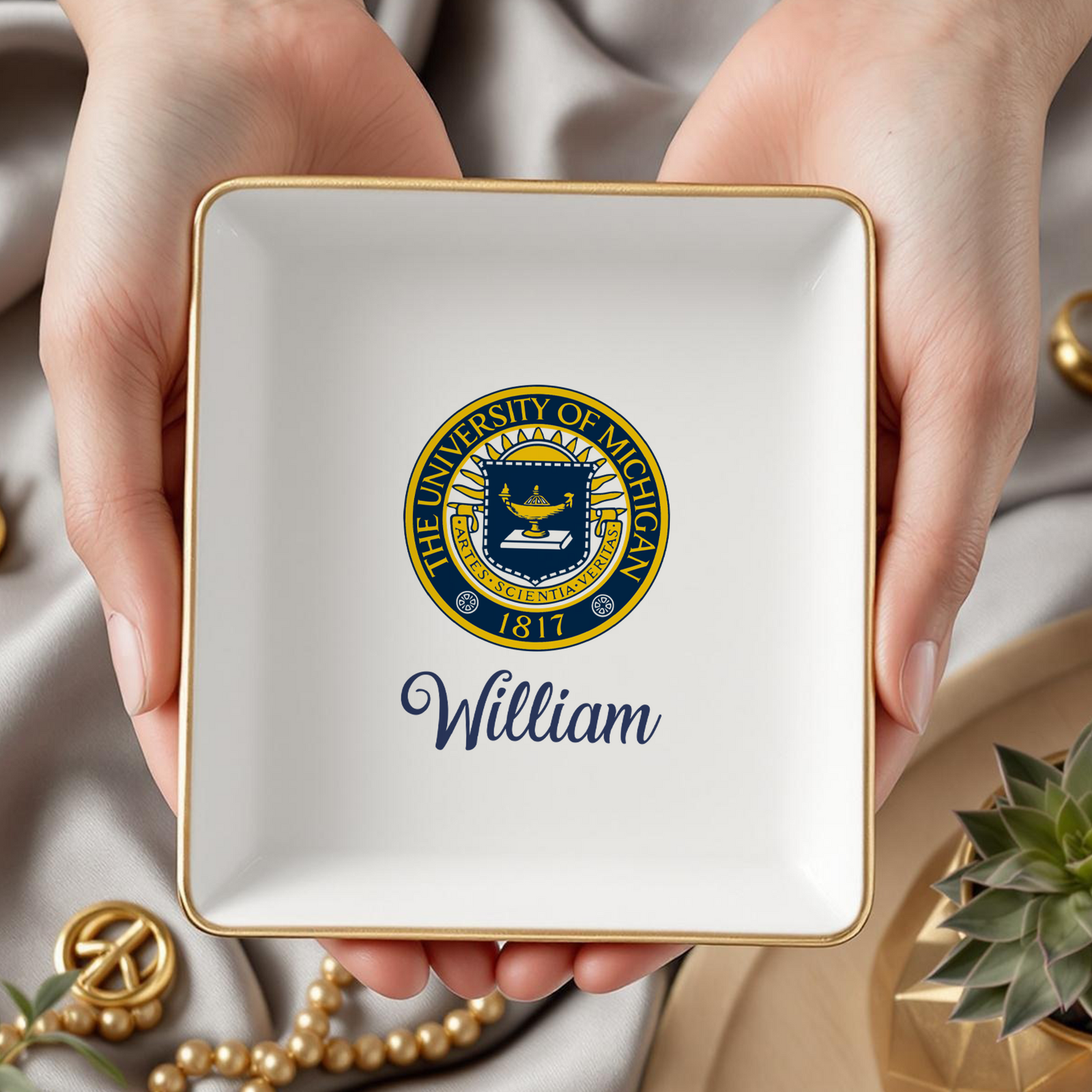 Custom School Logo Jewelry Dish Personalized Graduation HO82 901610