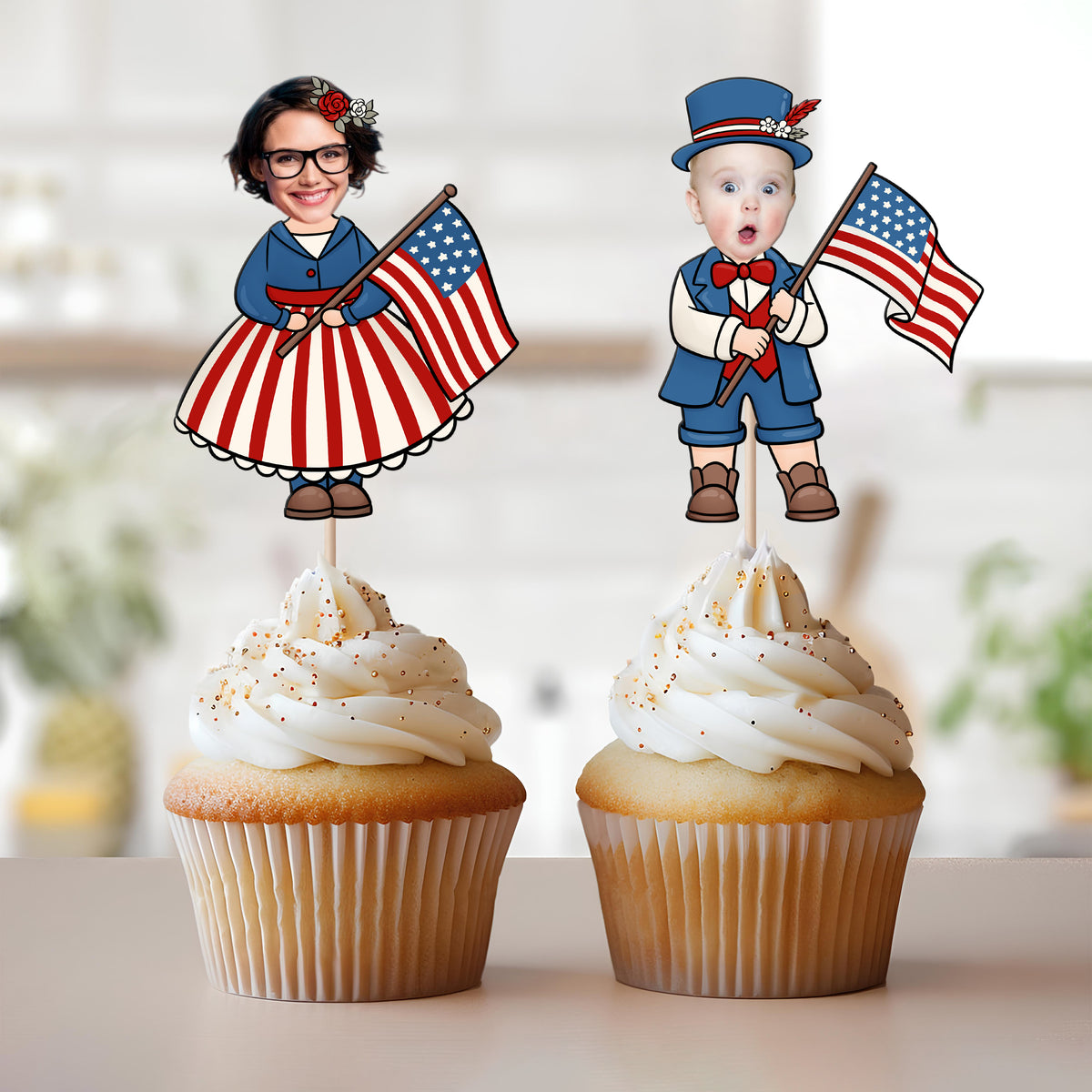 Custom Face Photo 4th Of July Independence Day Topper TH10 892603