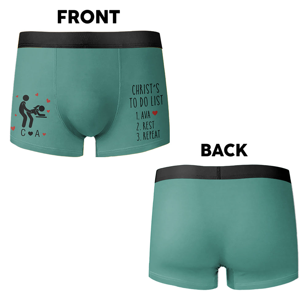 Personalized To Do List Naughty Funny Adult Boxer - Gift For Husband & Boyfriend HA75 921996