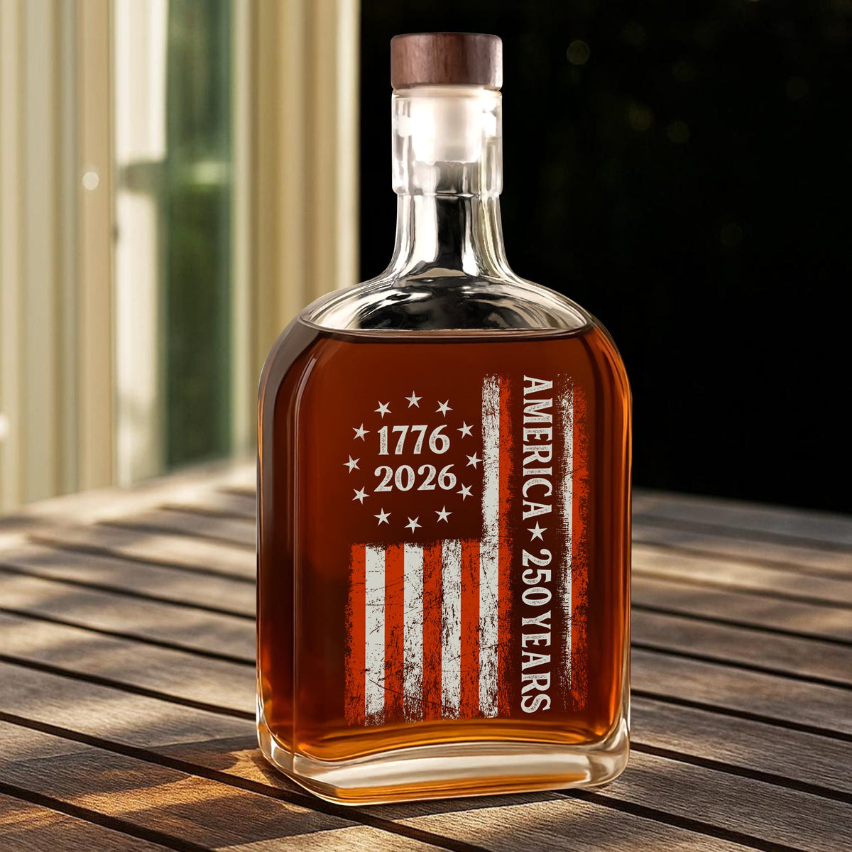 250 Years America Flag 250th Birthday 1776-2026 Whiskey Bottle HO82 894780