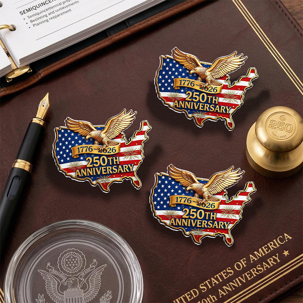Eagle 1776-2026 United States Flag 250th Anniversary Acrylic Pin CH07 911104