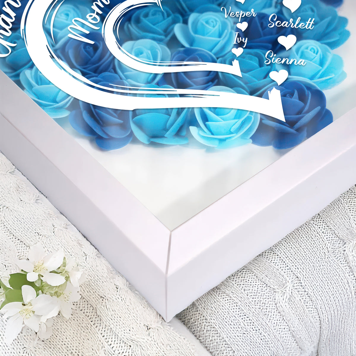 Custom Name Mom To Grandma Mother's Day Heart Flower Shadow Box TH10 892559