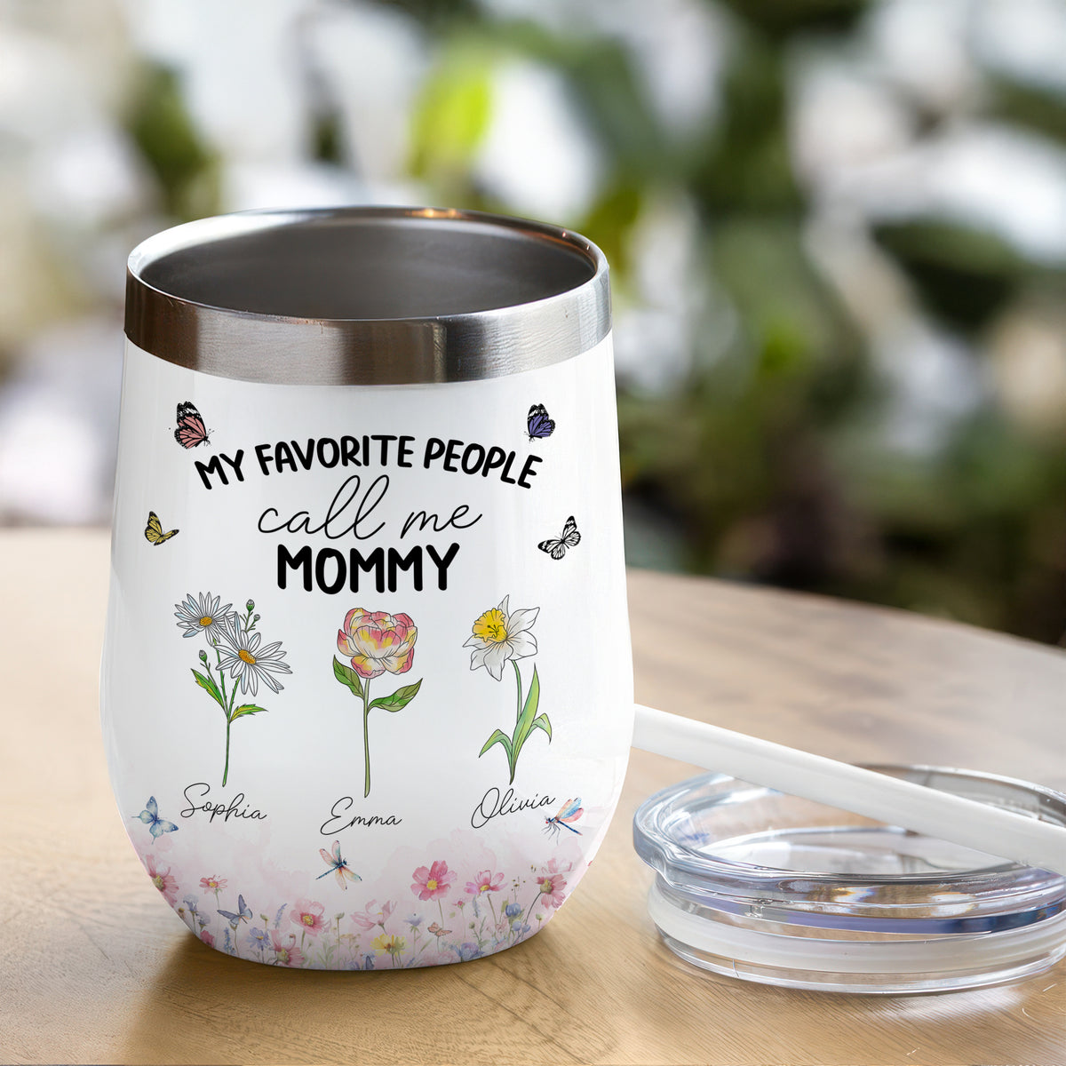 My Favorite People Call Me Mommy And Grandma Personalized Wine Tumbler LM32 893995