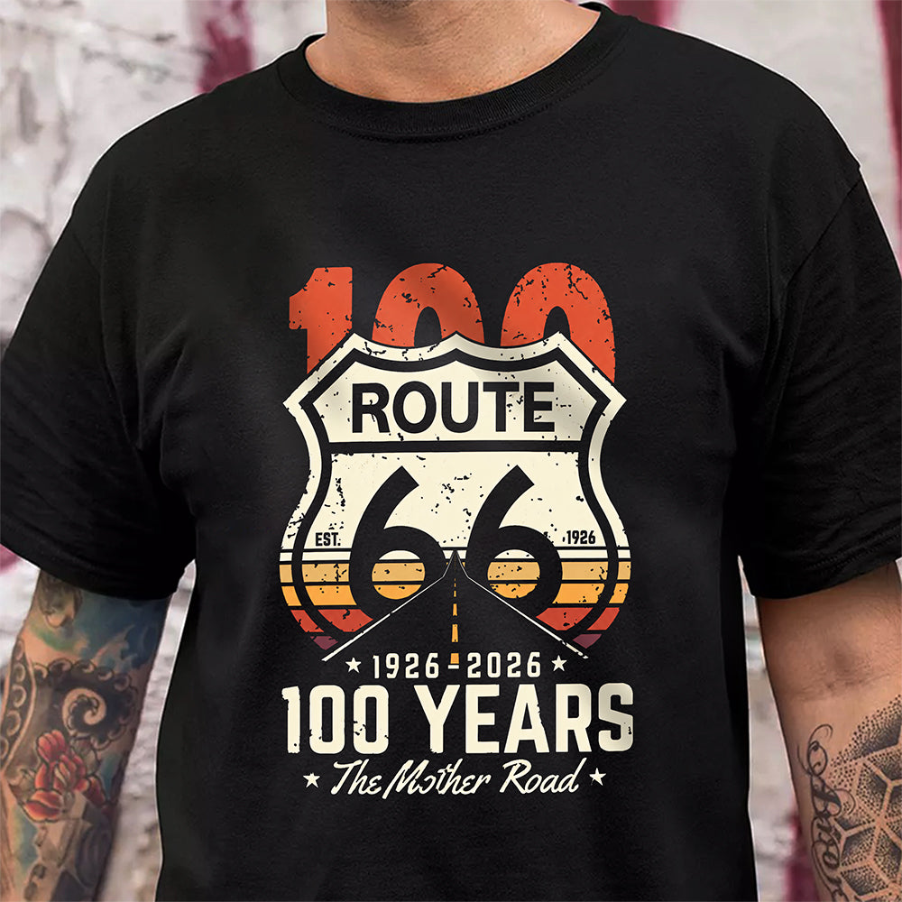 Route 66 1926–2026 100 Years The Mother Road, Classic Road Trip Dark Shirt LM32 670237