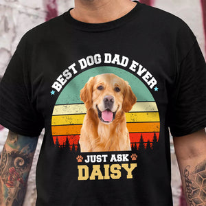 Custom Photo Best Dog Dad Ever Custom Dog Face Photo Retro Shirt CH07 896024