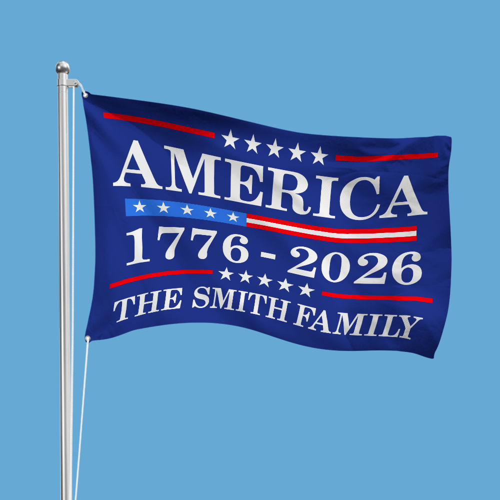 Personalized Family Name 250th Birthday Flag America Anniversary Banner House Flag HA75 898816