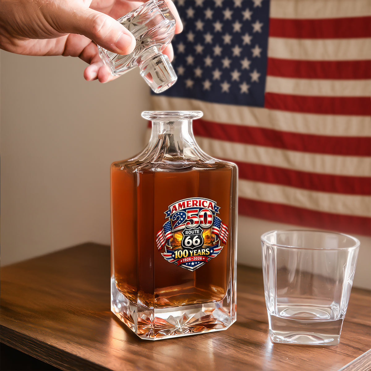 250 Years of Liberty and 100 Years of Adventure Route 66 x America 250 Decanter CH07 910506