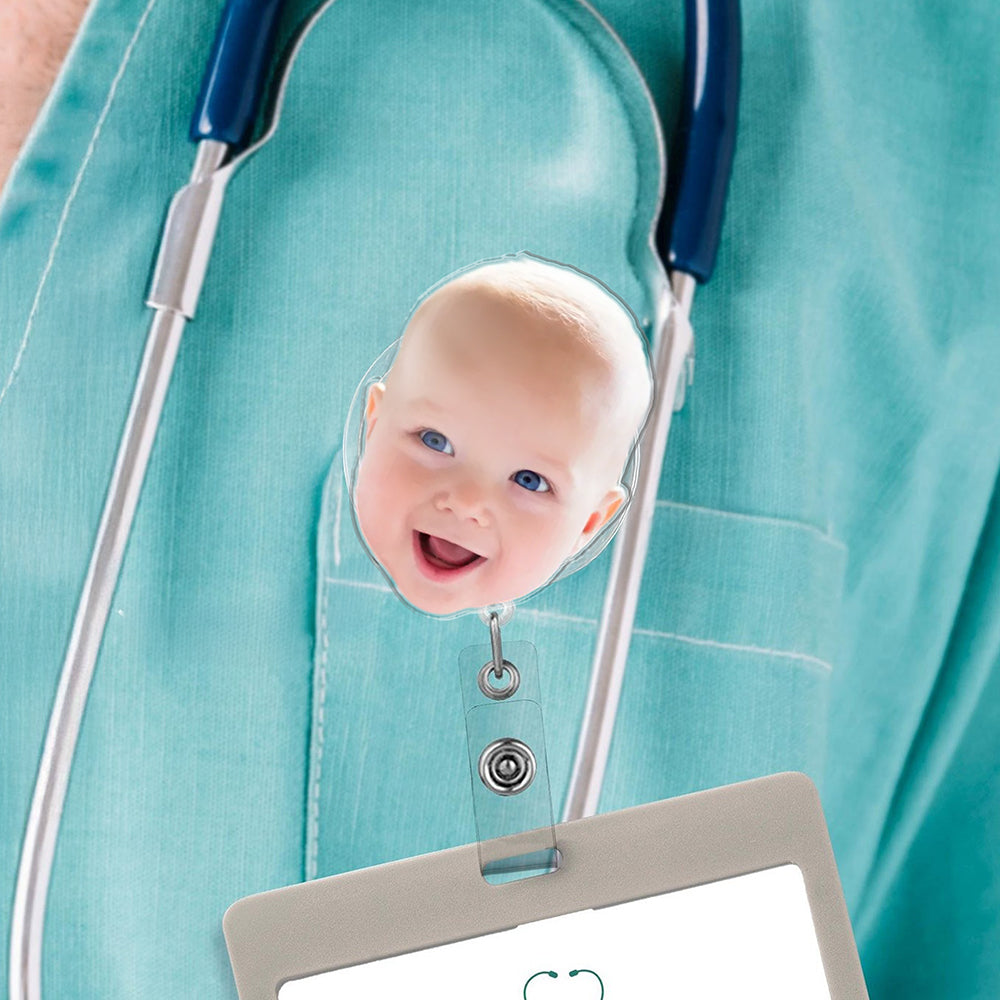 Custom Cute Kid Face Acrylic Badge Reel CH07 910760