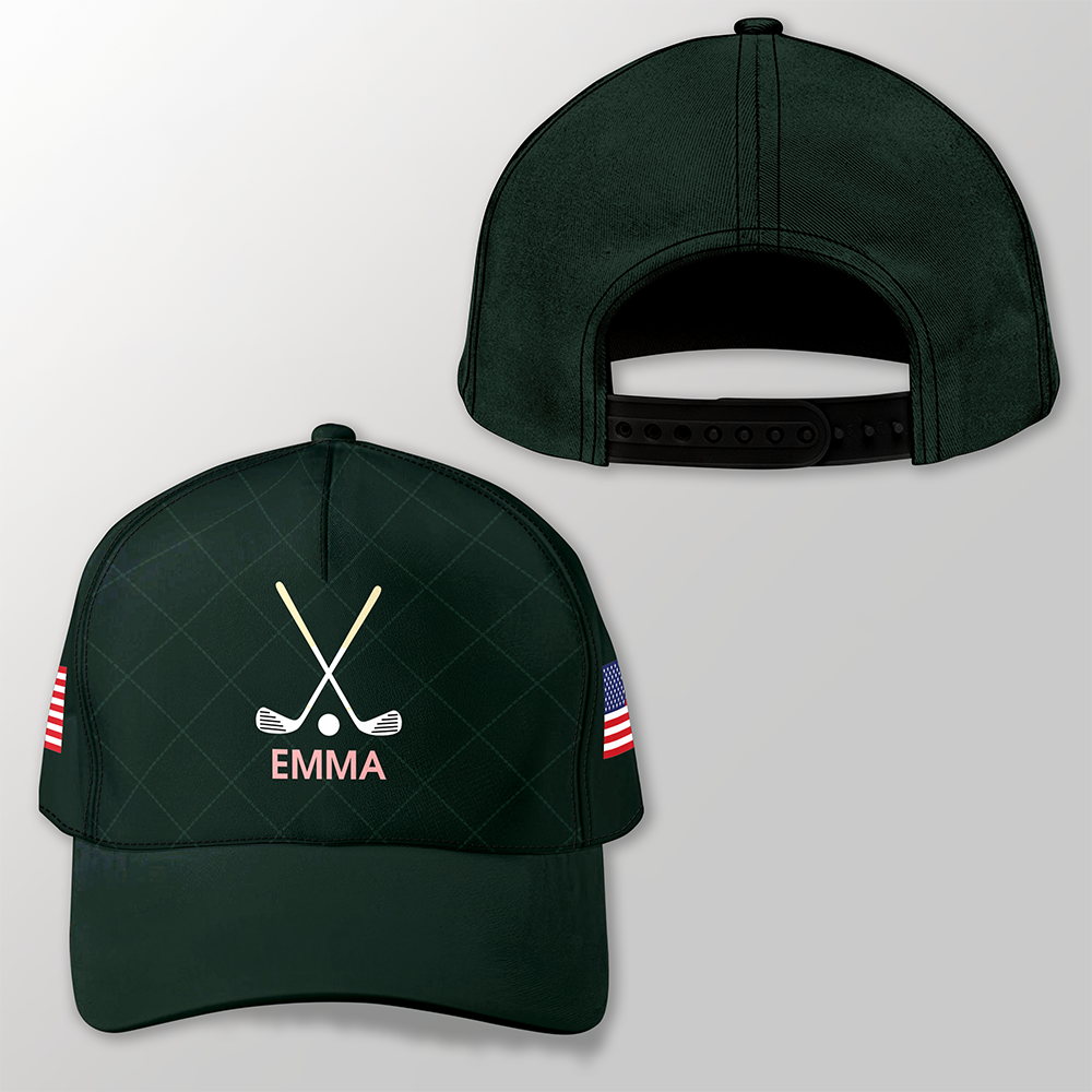 Custom Name Golf Classic Cap - USA Flag Patriotic Hat HO82 902304