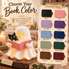 3D Reading Ghost Figurine with Black Cat, LED Tealight Halloween Decor LM32 670039