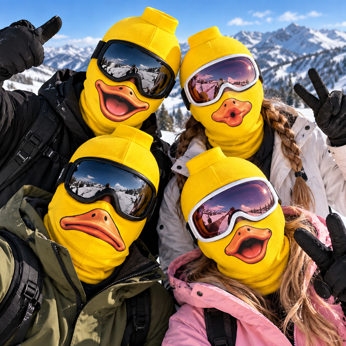 Funny Grinning Duck Face Ski Mask, Yellow Novelty Balaclava Winter Gift LM32 670467