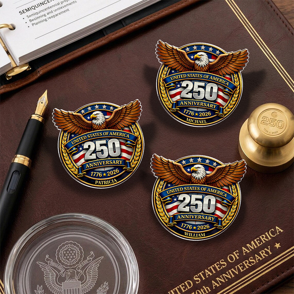 America 250th Anniversary 1776 - 2926 Custom Name Acrylic Pin CH07 911058
