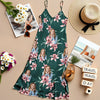Custom Face Photo With Lily Flowers Women's V-neck Cami Maxi Dress TH10 892635