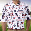 Custom Name Personalized Golf Ball Pattern America Flag Patriotic Polo Shirt HA75 898710