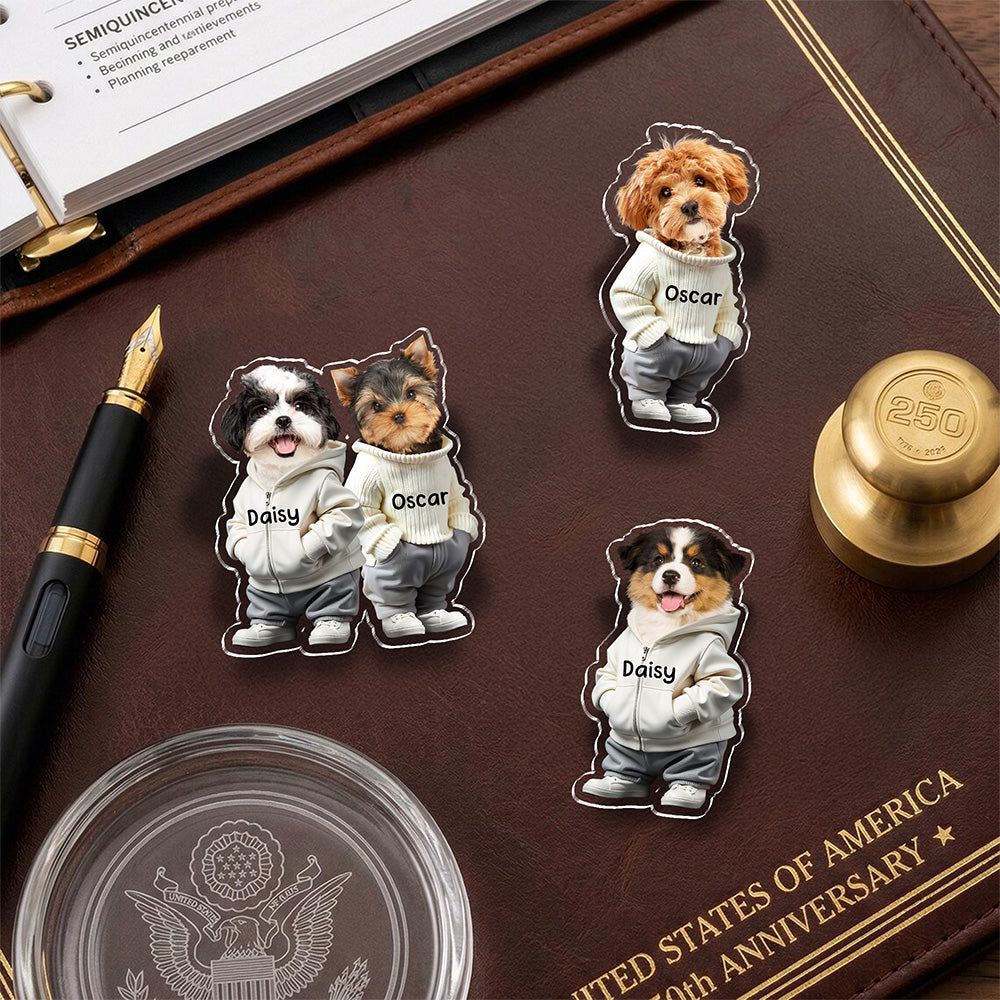 Custom Face Cute Dog Acrylic Pin For Dog Dad Dog Mom CH07 911074