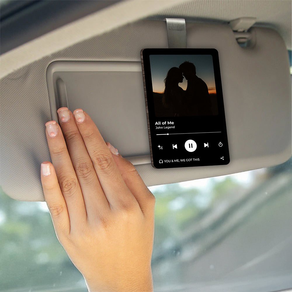 Personalized  Music Photo Couple Gift Wooden Photo Car Visor Clip HA75 898936