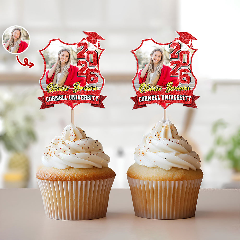 Custom Photo Class Of 2026 Graduation Cupcake Toppers HA75 920056