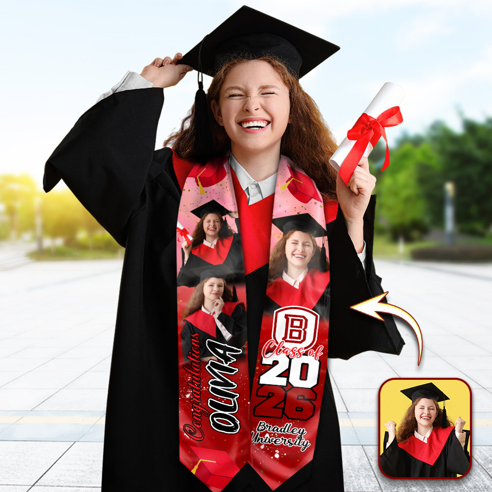 Custom Photo Class Of 2026 Personalized Graduation Stoles HA75 898888
