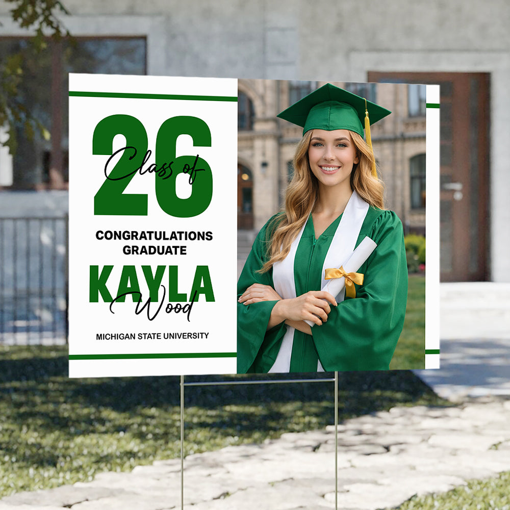 Custom Photo Class of 2026 Graduation Yard Sign Congrats Graduate Party Decor LM32 899363