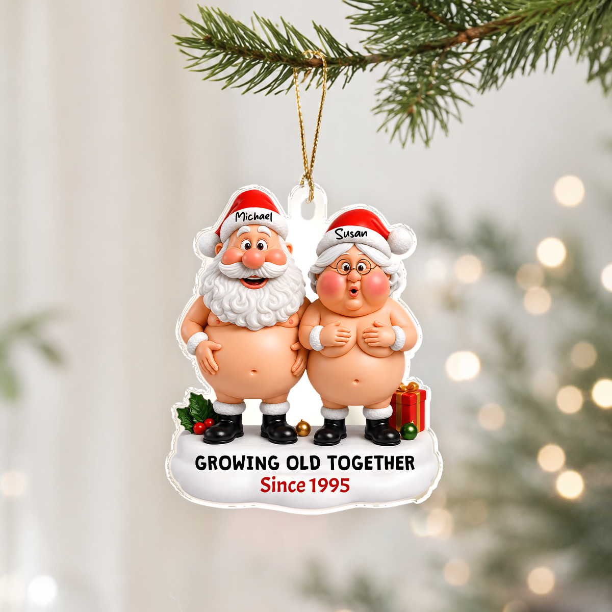Personalized Growing Old Together, Acrylic Ornament For The Holidays TH10 170655
