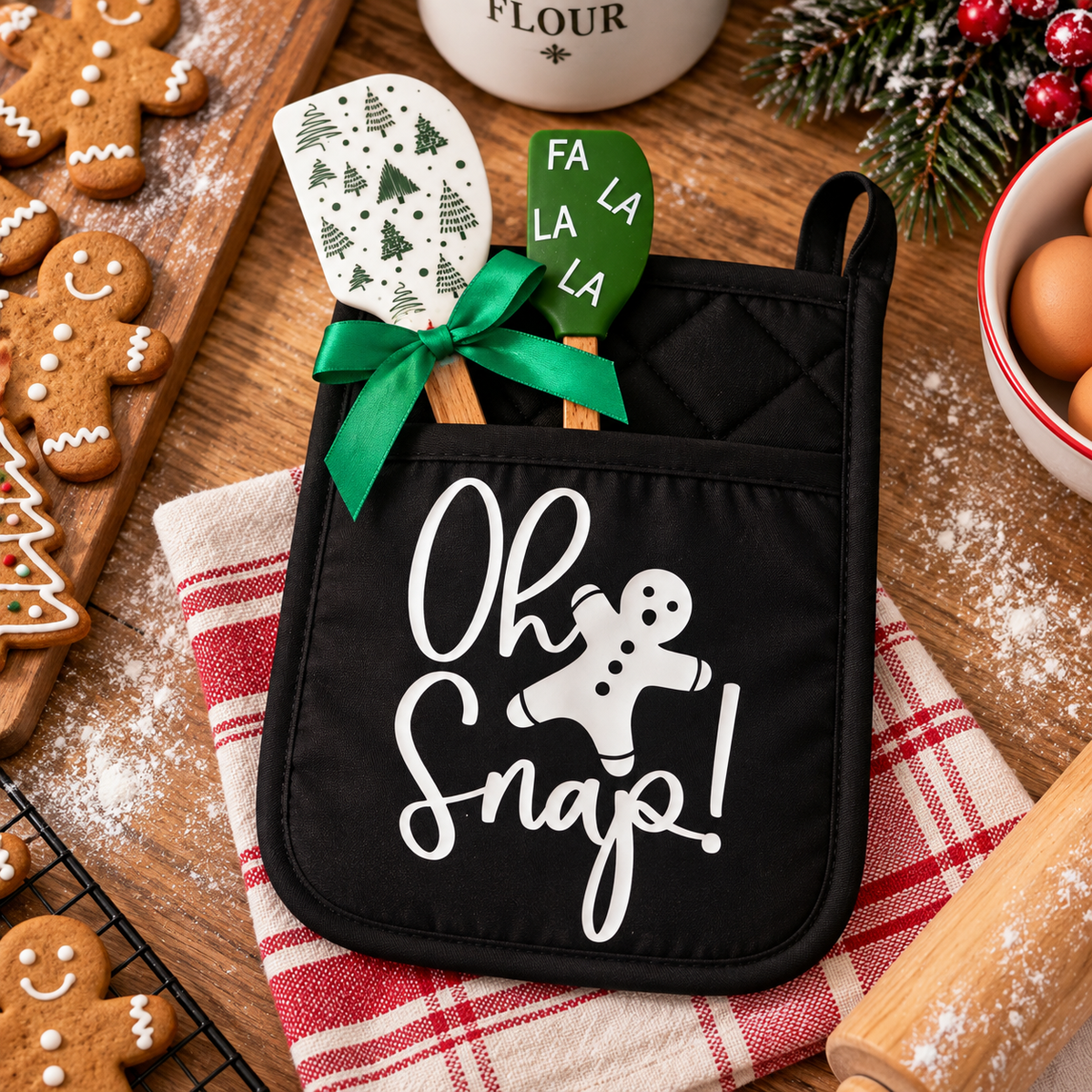 Personalized Sweet Christmas Wishes Cheer Potholder, Christmas Cookie Gift LM32 670539