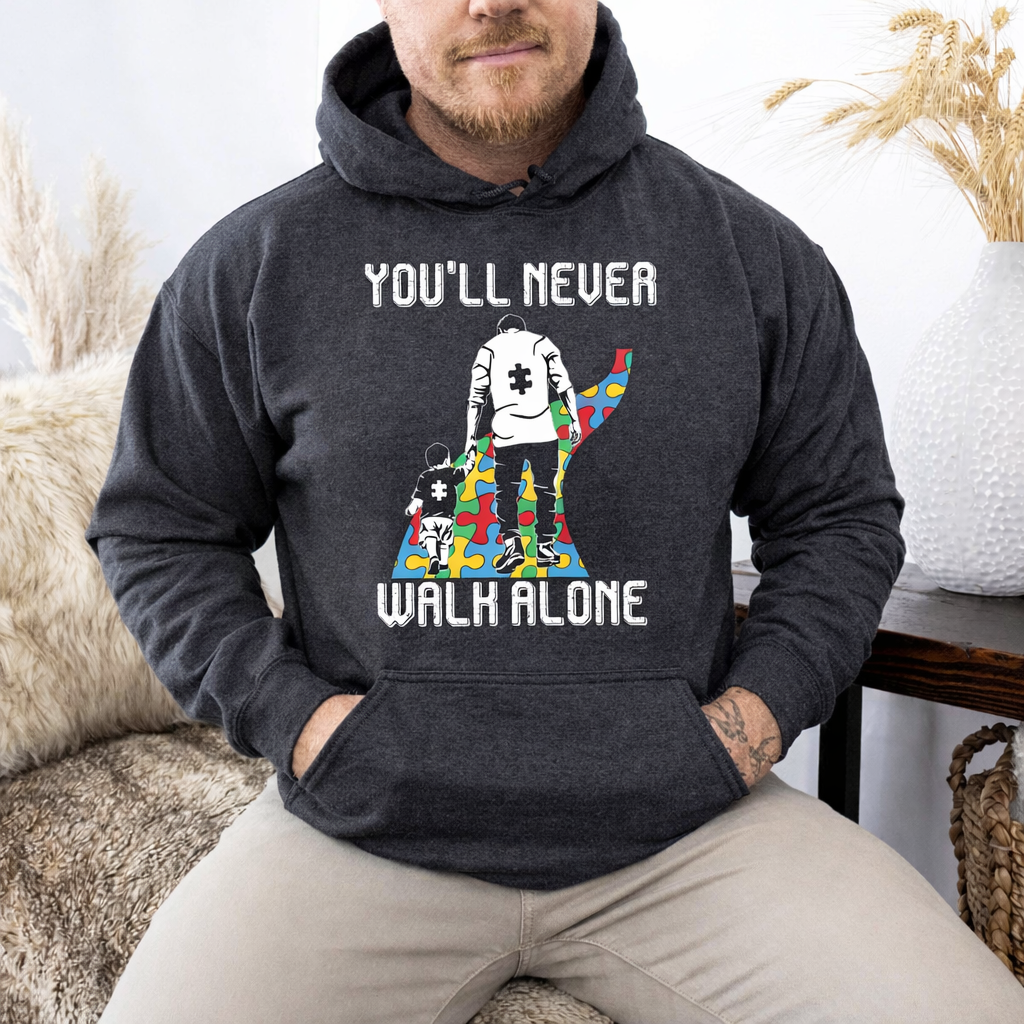 You'll Never Walk Alone Autism Awareness Puzzle Dark Shirt - Autism Mom, Autism Dad LM32 899387