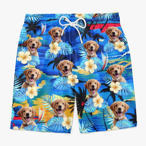 Custom Photo Life Is Better With Sandy Paws - Dog & Cat Personalized Custom Tropical Hawaiian Aloha Men Beach Shorts 167496