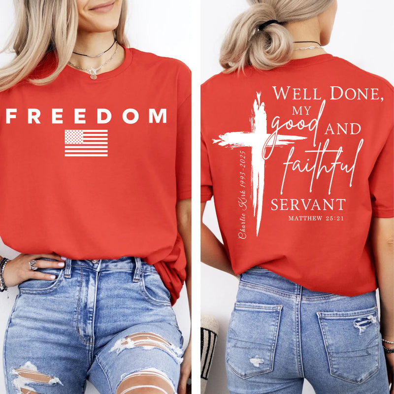 Red Charlie Kirk Freedom Christian Faith Good Shirt TH10 896241